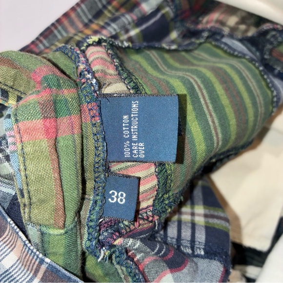 Polo Ralph Lauren Madras Plaid Patchwork Shorts Mens 38 Preppy *READ DESCRIPTION - Picture 7 of 7